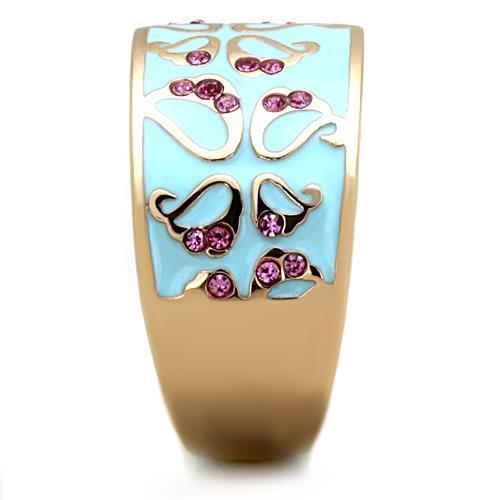TK1689 - IP Rose Gold(Ion Plating) Stainless Steel Ring with Top Grade Crystal in Rose-3
