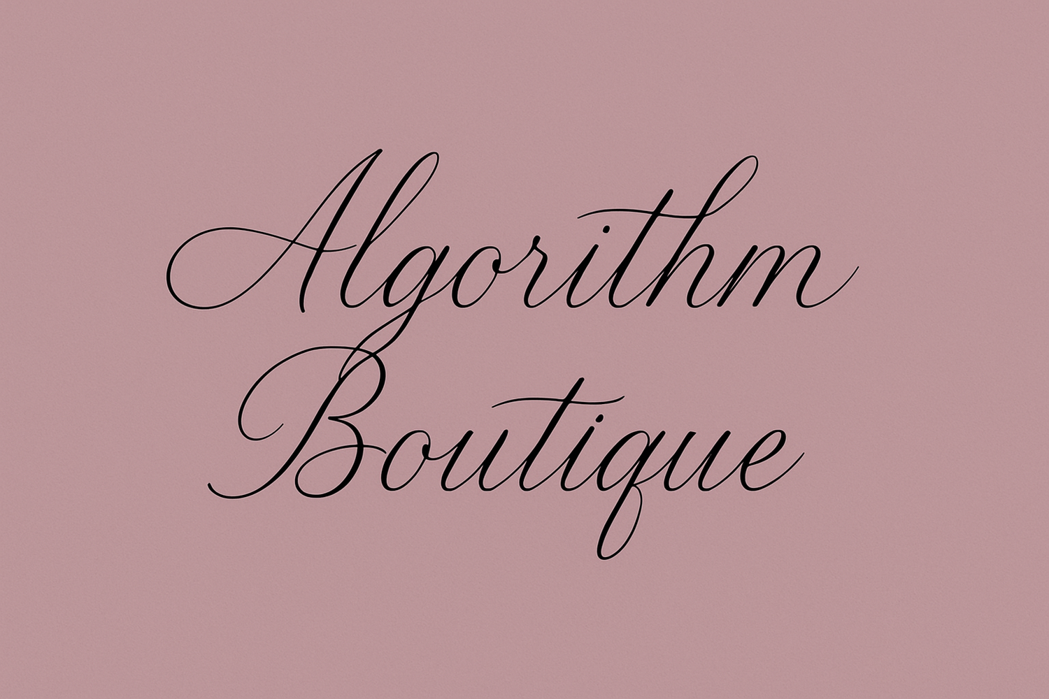 MAUVE BACKGROUND WITH THIN CURSIVE SAYING ALGORITHM BOUTIQUE
