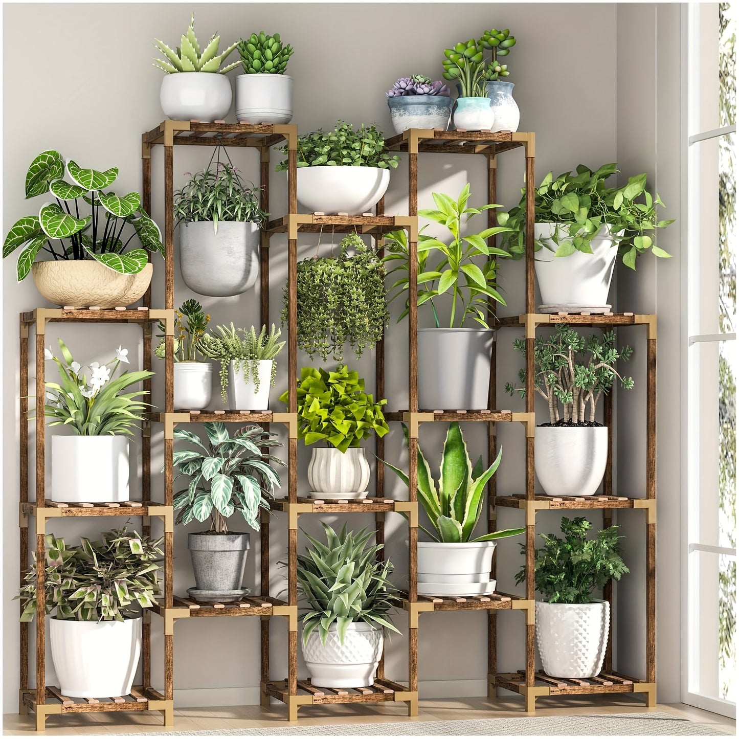 15-Tier Plant Stand Indoor Outdoor Rack-3