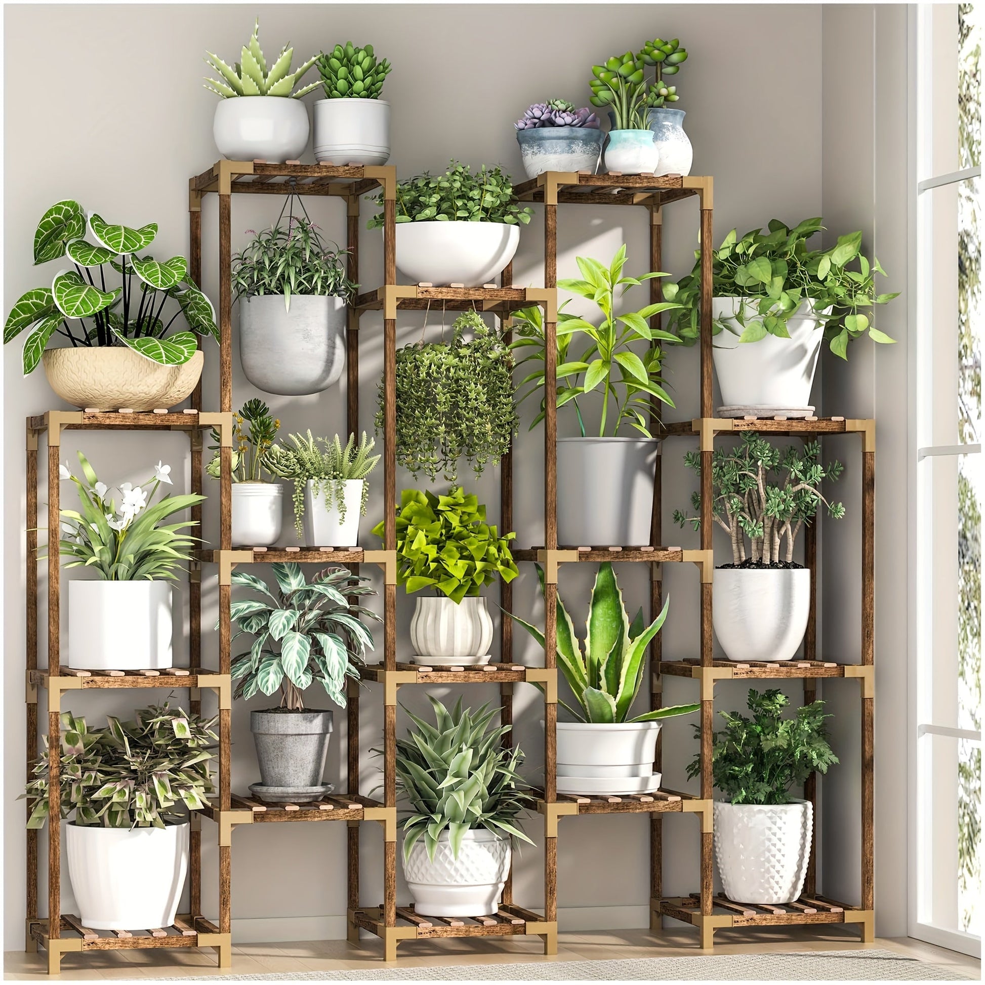 15-Tier Plant Stand Indoor Outdoor Rack-3