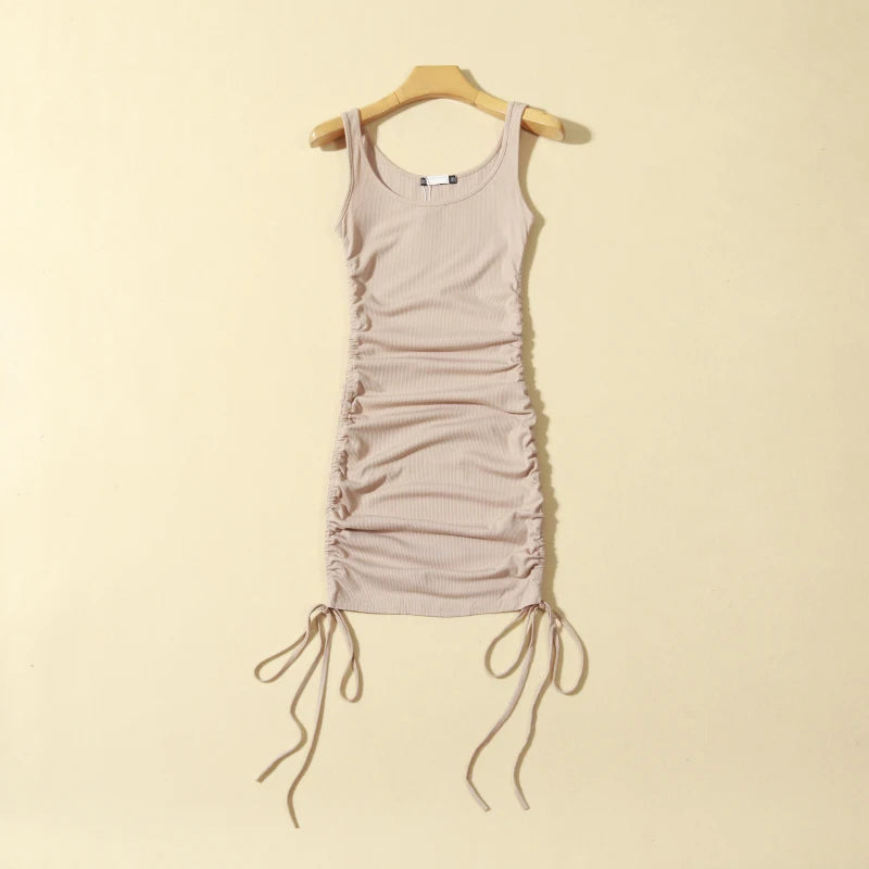 Summer Women's Pure Desire Dstring Slim Fit Wrap around Strap Dr Elastic Tight Cotton ort Skirt Dr