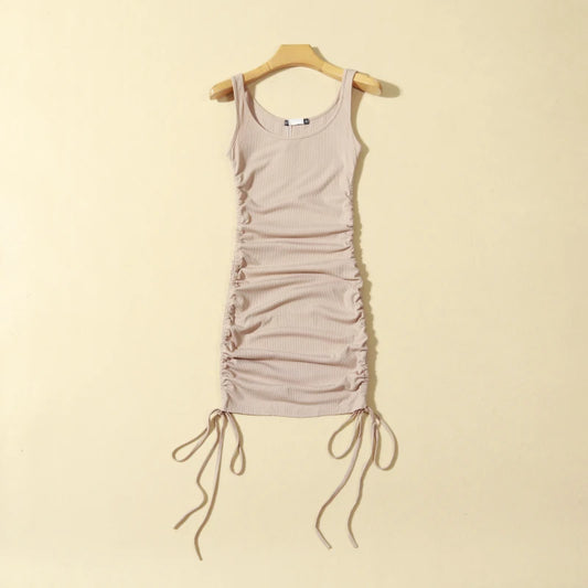 Summer Women's Pure Desire Dstring Slim Fit Wrap around Strap Dr Elastic Tight Cotton ort Skirt Dr