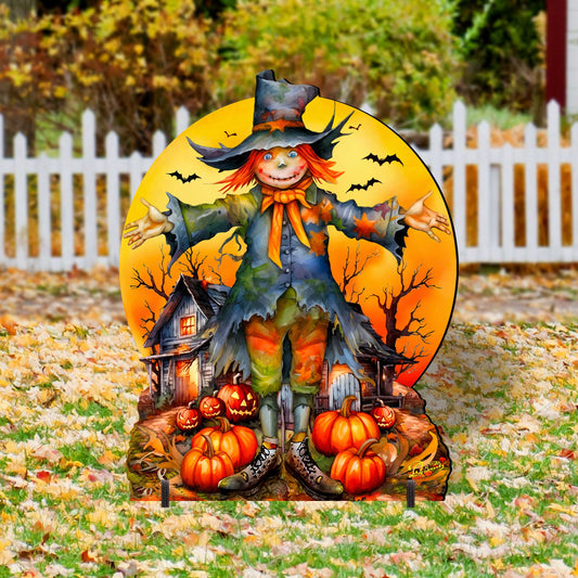 Halloween Scarecrow Freestanding Decor - Halloween Outdoor Decor by G. Debrekht - Halloween Decor- 8652798F-0