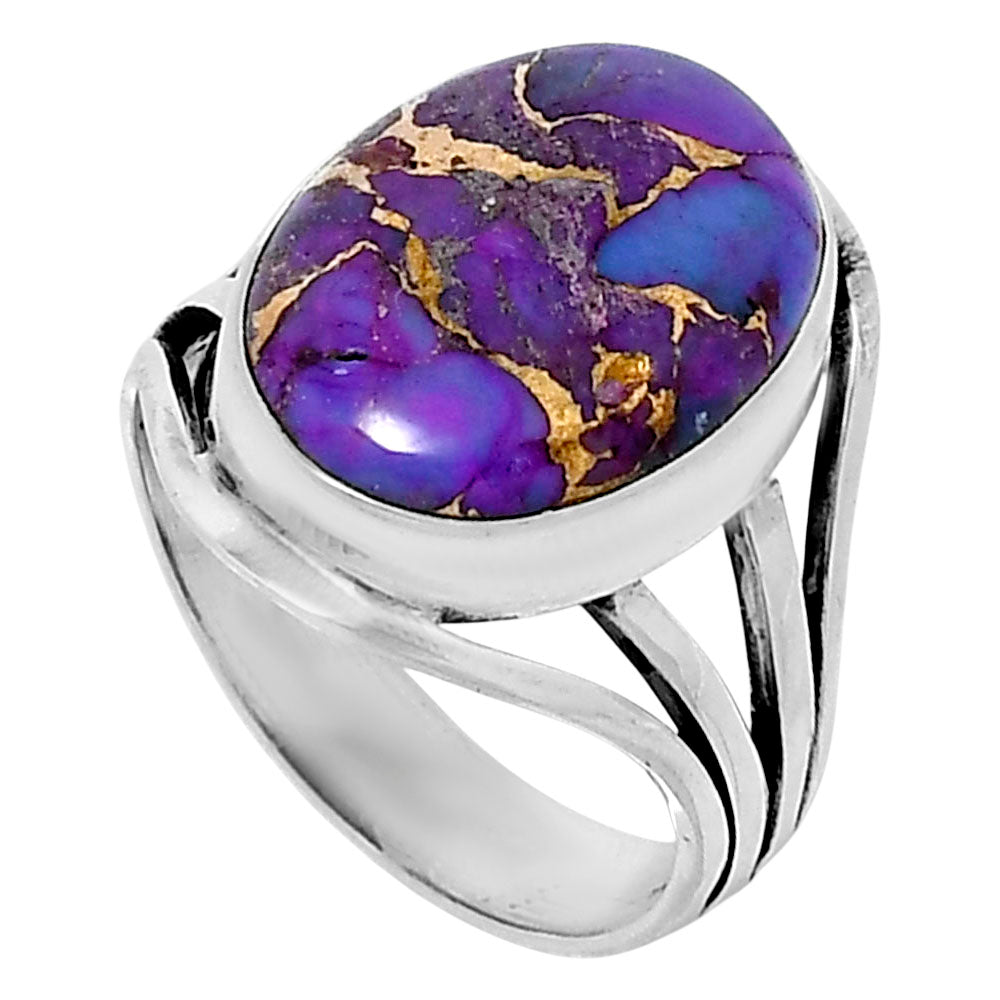 Premium Copper Purple Turquoise Ring size-9 R-1219 31-ER12189-1