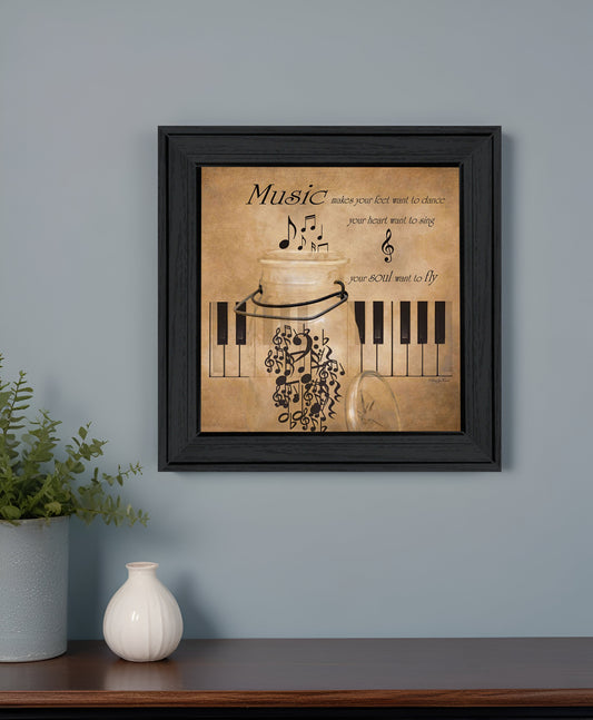 Music 3 Black Framed Print Wall Art-0