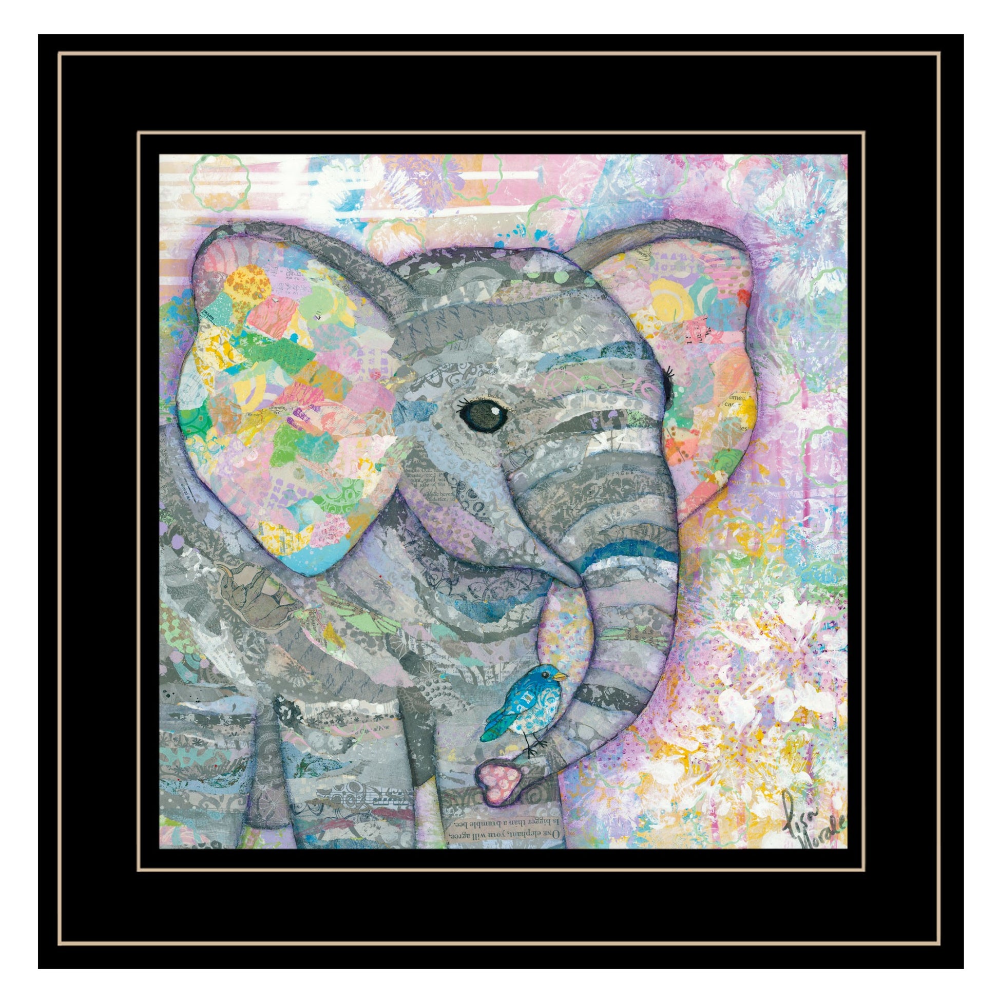 Elephant I 3 Black Framed Print Wall Art-1