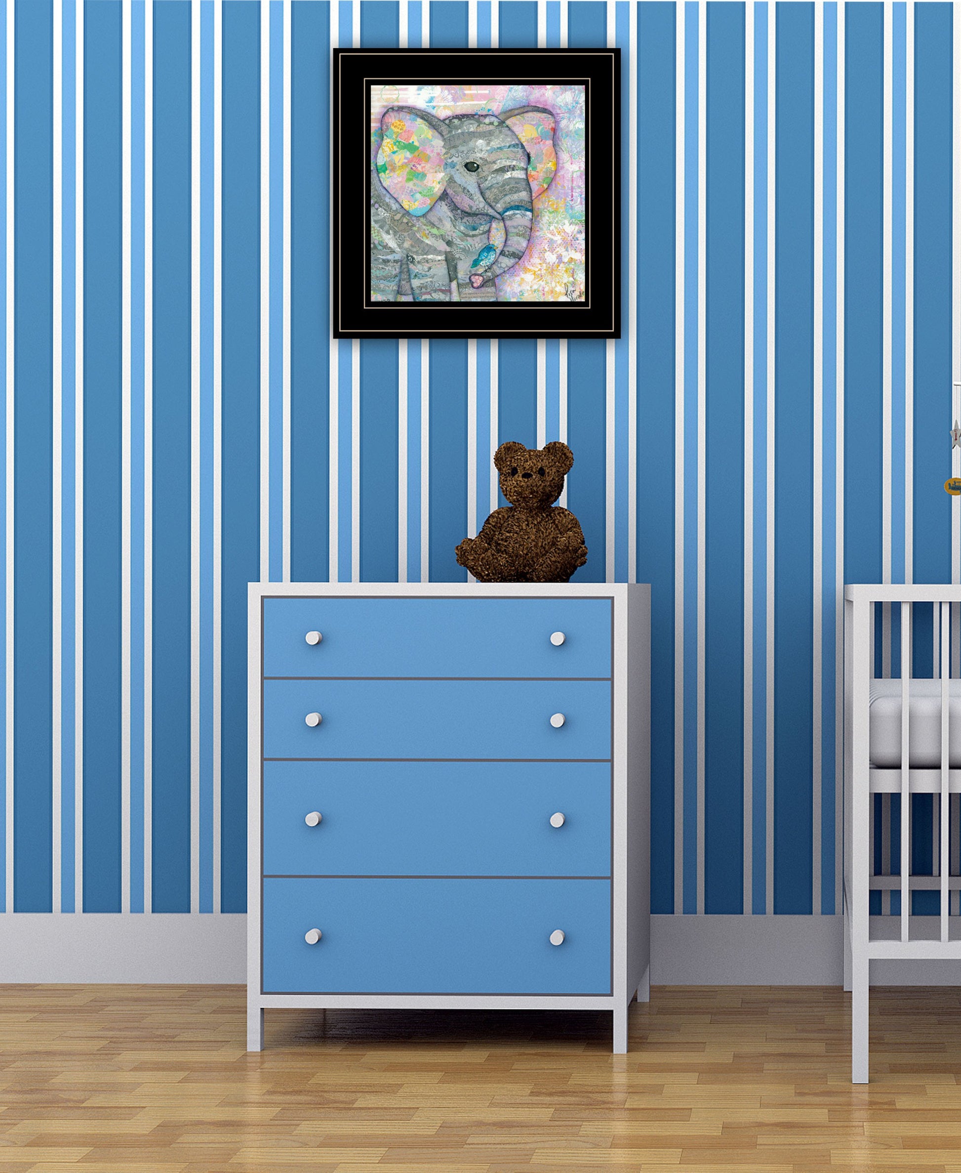 Elephant I 3 Black Framed Print Wall Art-3