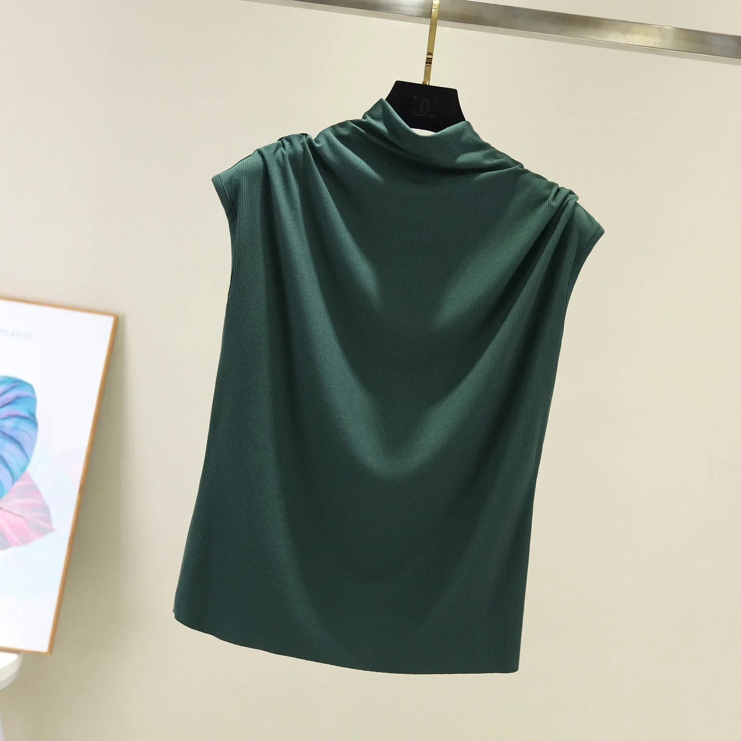 Summer High Collar Undershirt Girls Turtleneck Female Tee Shirt Sleeveless T-shirt Korean Loose Casual Women Tshirt Modal Tops