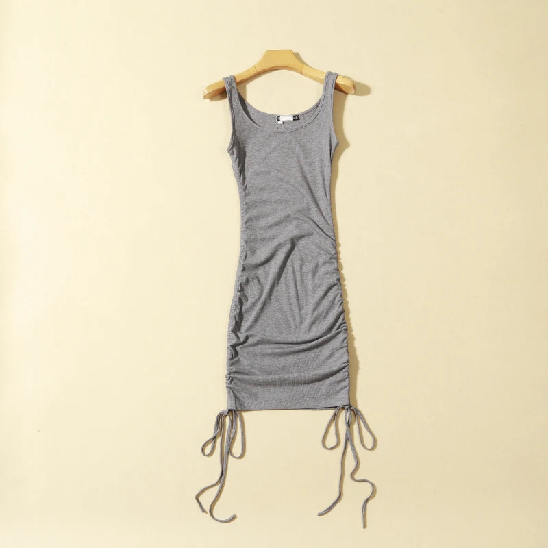 Summer Women's Pure Desire Dstring Slim Fit Wrap around Strap Dr Elastic Tight Cotton ort Skirt Dr