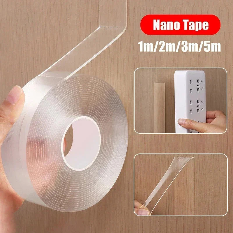5m/3/2m/1m Nano Tape Extra Strong Double Sided Adhesive Tape Transparent No