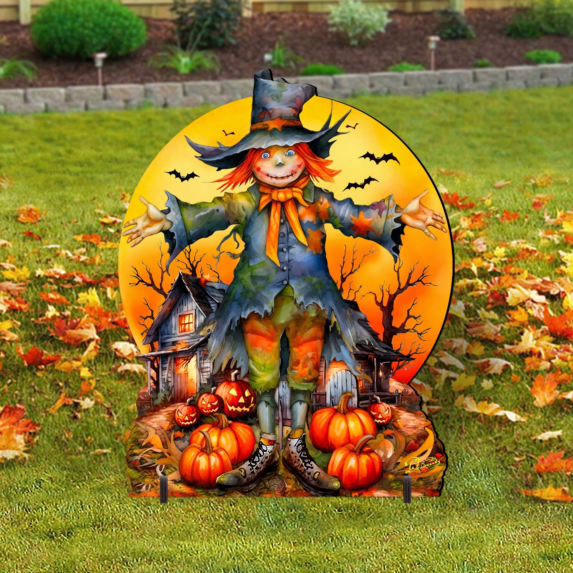 Halloween Scarecrow Freestanding Decor - Halloween Outdoor Decor by G. Debrekht - Halloween Decor- 8652798F-2