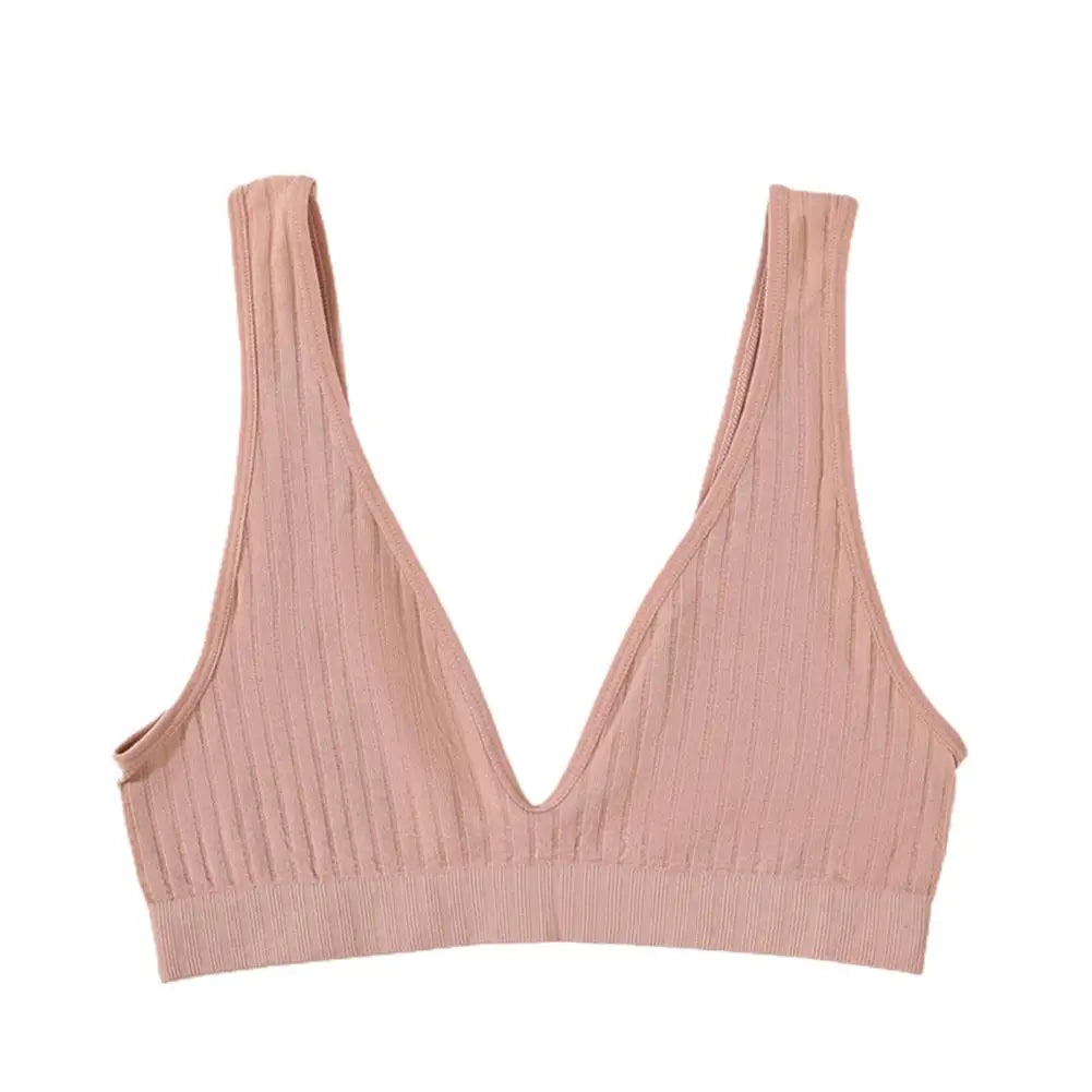 Sexy Seamless Sport Bra Bra Wire Free Rib Brassiere Women's Plunge Bralette Underwear Top Female Comfy Lingerie Small Breasts