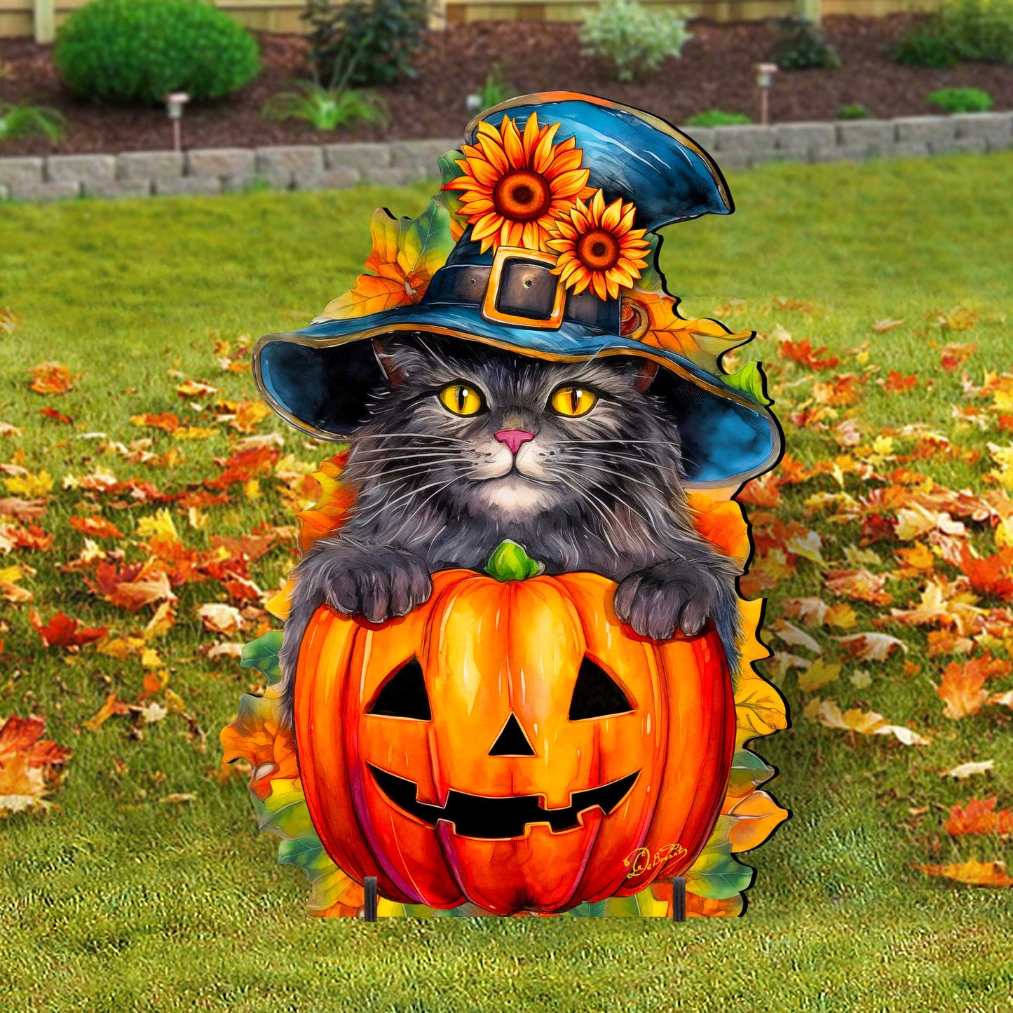 Halloween Black Cat Freestanding Decor - Halloween Outdoor Decor by G. Debrekht - Halloween Decor- 8652794F-0