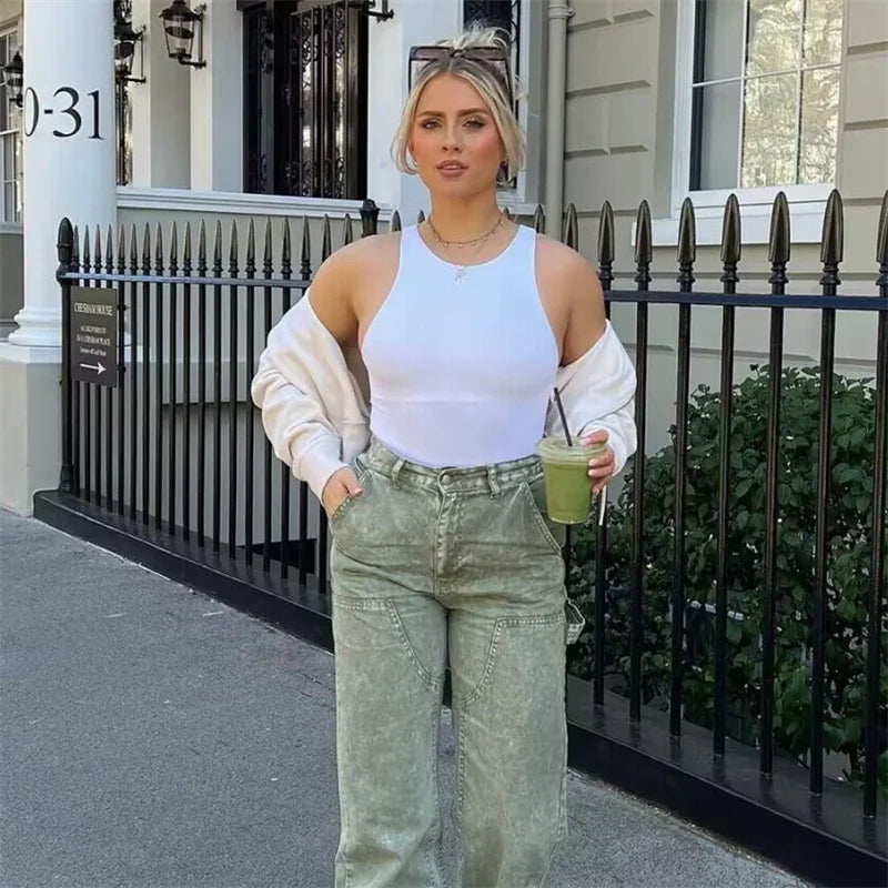 MUJER 2025 Black White Body Woman Sleeveless Tight Bodysuit Women Summer Y2k One Piece Bodysuit Lingerie Sexy Tops For Women