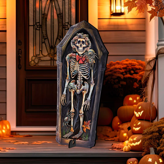 Halloween Skeleton Coffin Freestanding Decor - Halloween Garden Decor by G. Debrekht - Halloween Decor- 8652797F-0
