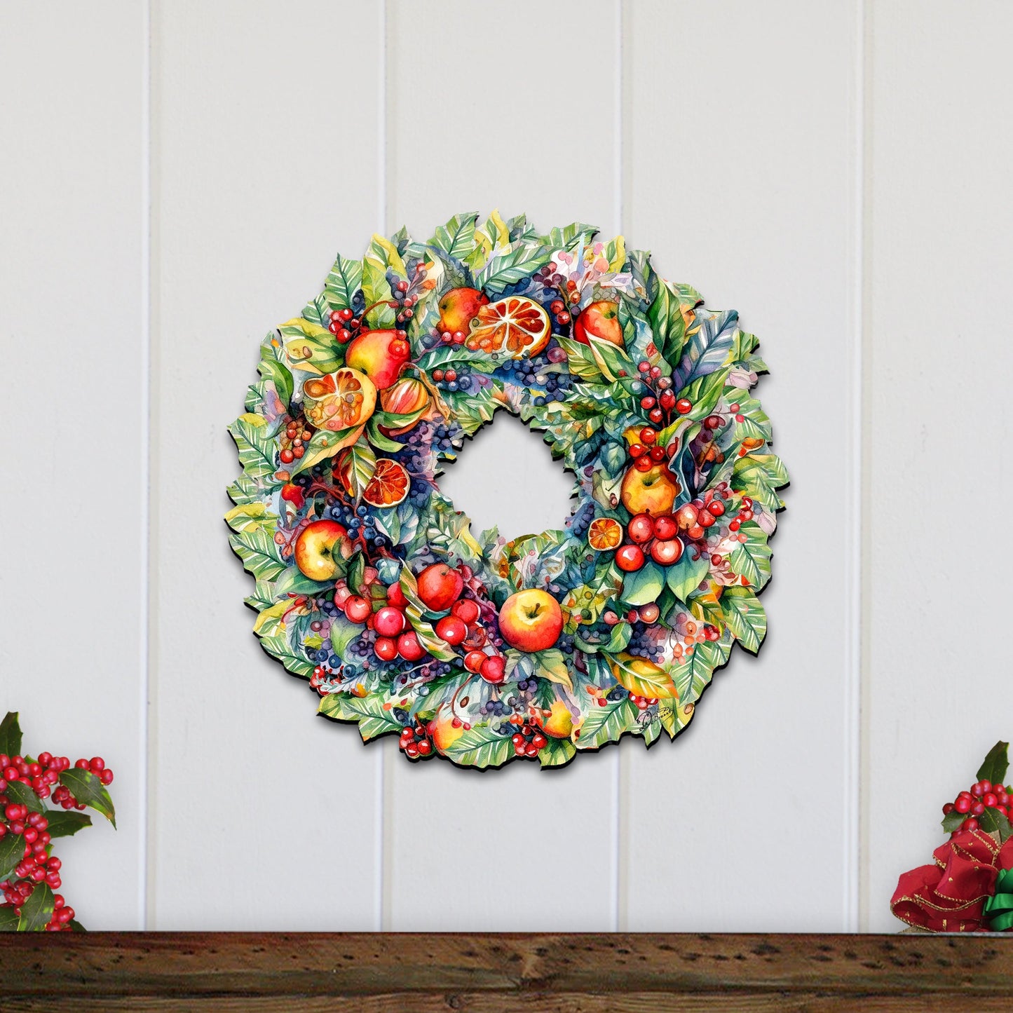 Summer Harvest Fruit Wreath Holiday Door Decor by G. Debrekht - Fall Halloween Decor - 8611071H-3