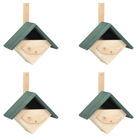 vidaXL Bird Houses 4 pcs 9.4"x6.3"x11.8" Firwood-0