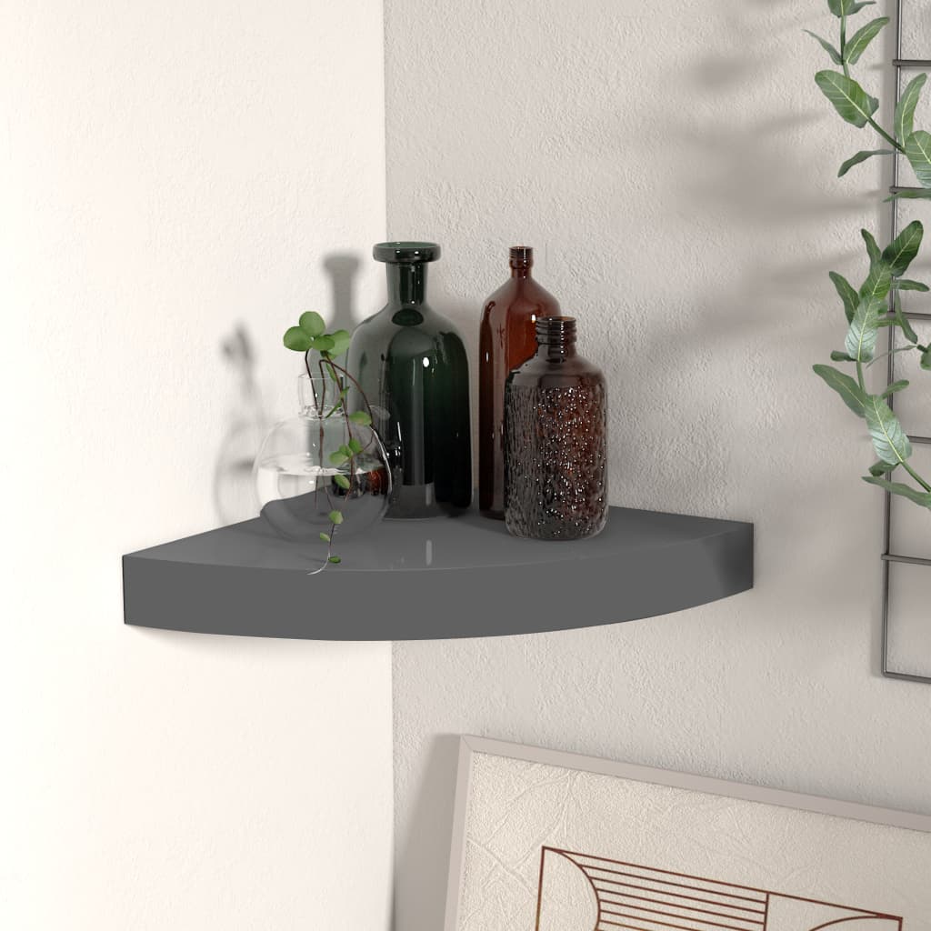 vidaXL Wall Corner Shelf Floating Corner Shelf Wall Mounted Display Shelf-31