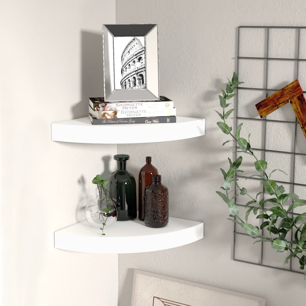 vidaXL Wall Corner Shelf Floating Corner Shelf Wall Mounted Display Shelf-49