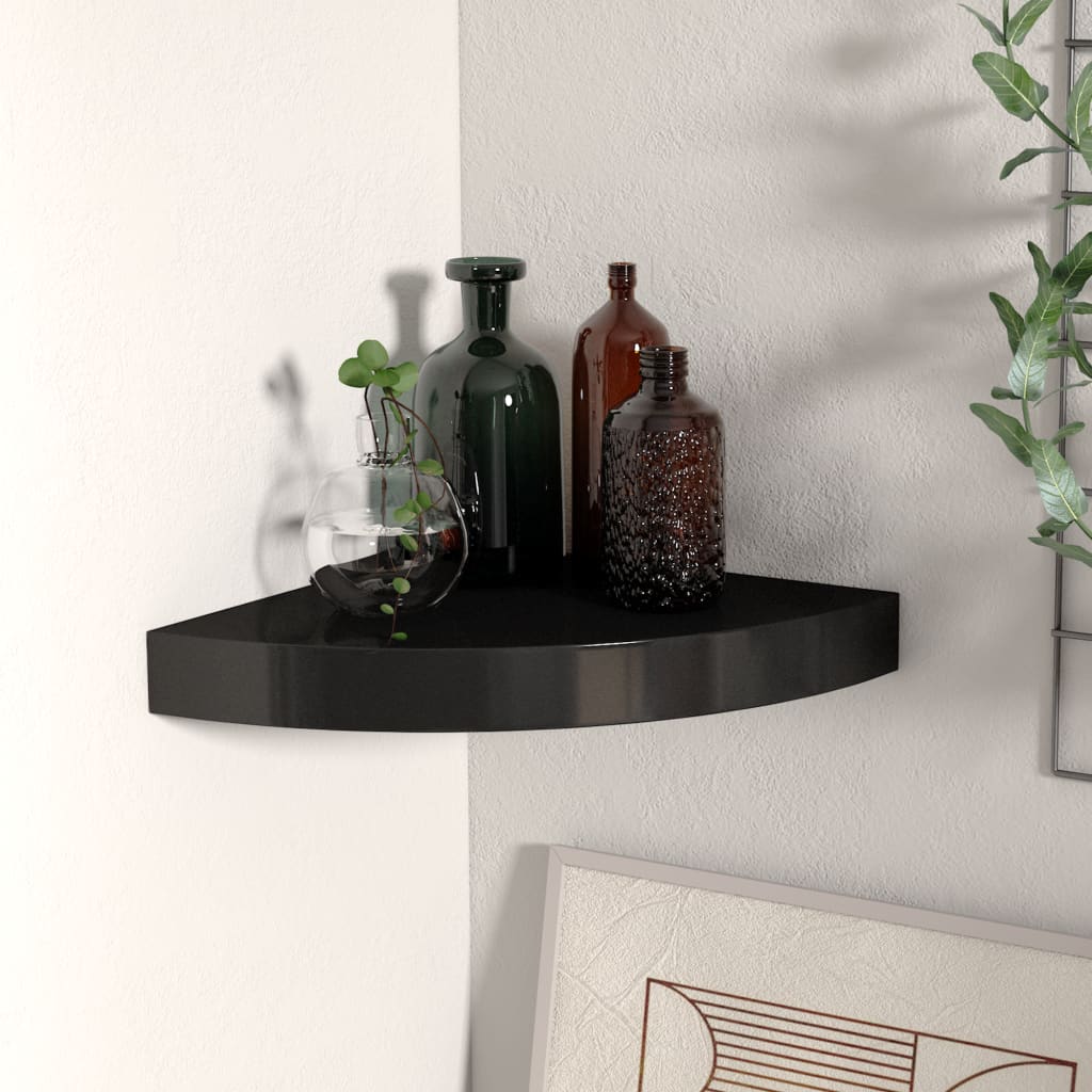 vidaXL Wall Corner Shelf Floating Corner Shelf Wall Mounted Display Shelf-9