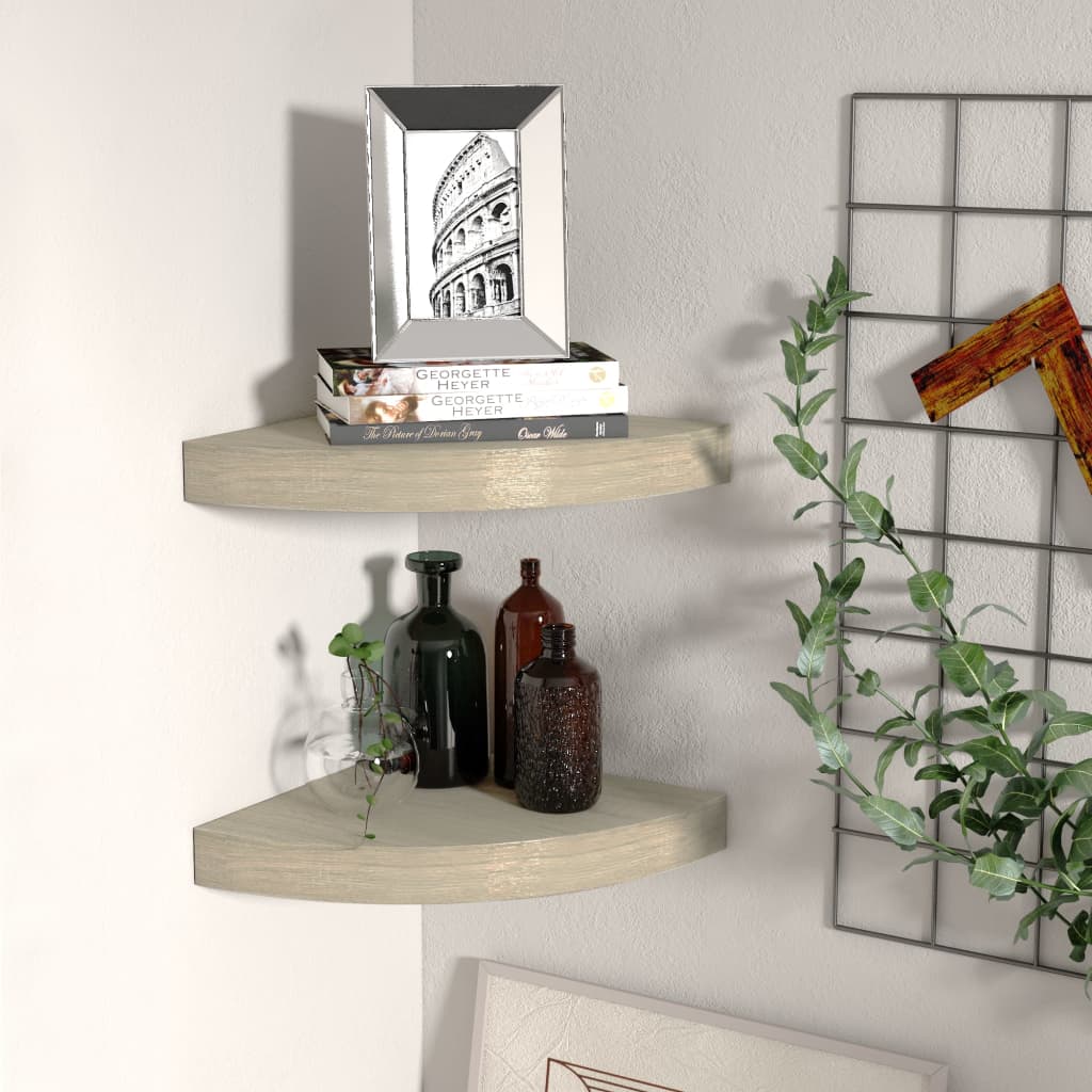 vidaXL Wall Corner Shelf Floating Corner Shelf Wall Mounted Display Shelf-40
