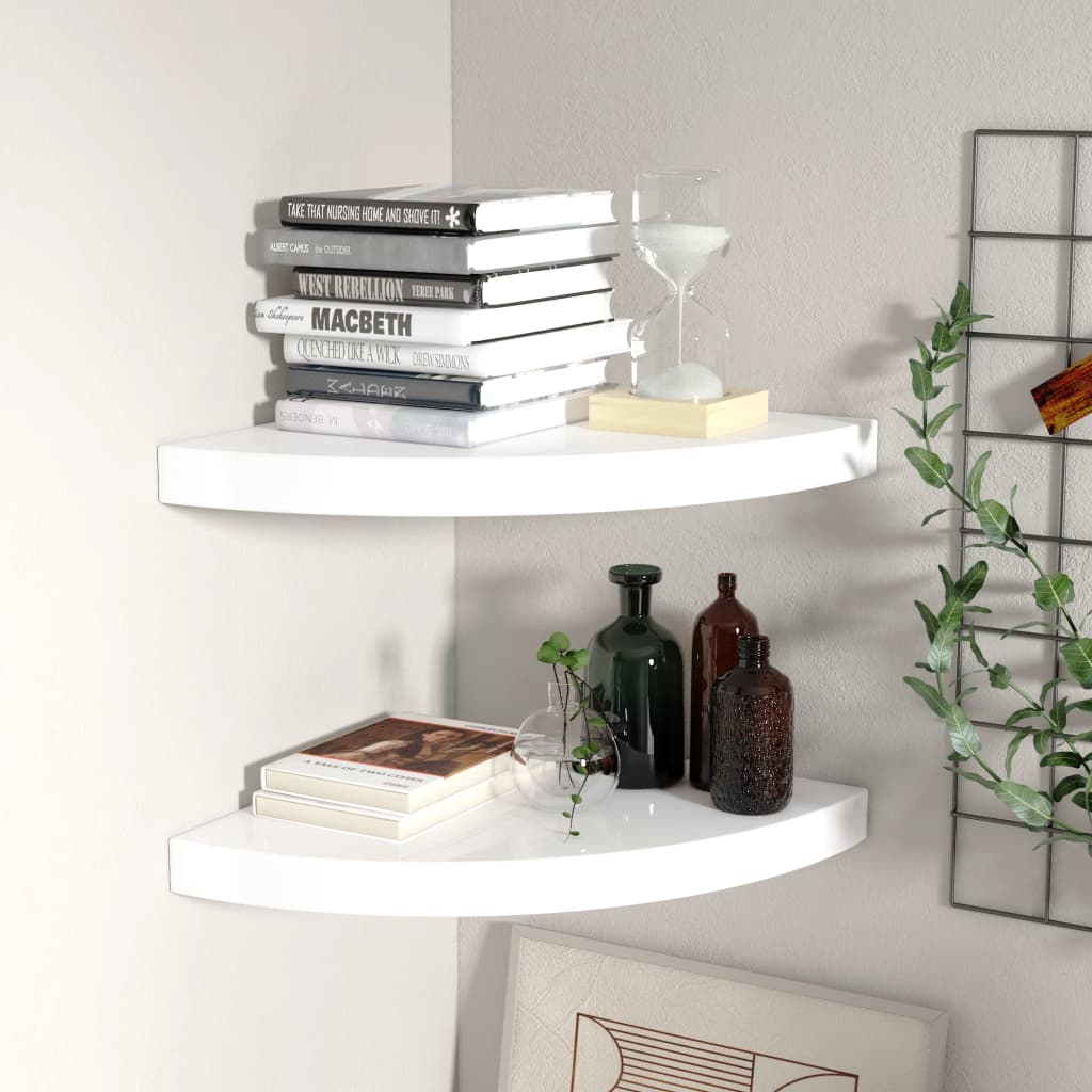 vidaXL Wall Corner Shelf Floating Corner Shelf Wall Mounted Display Shelf-38