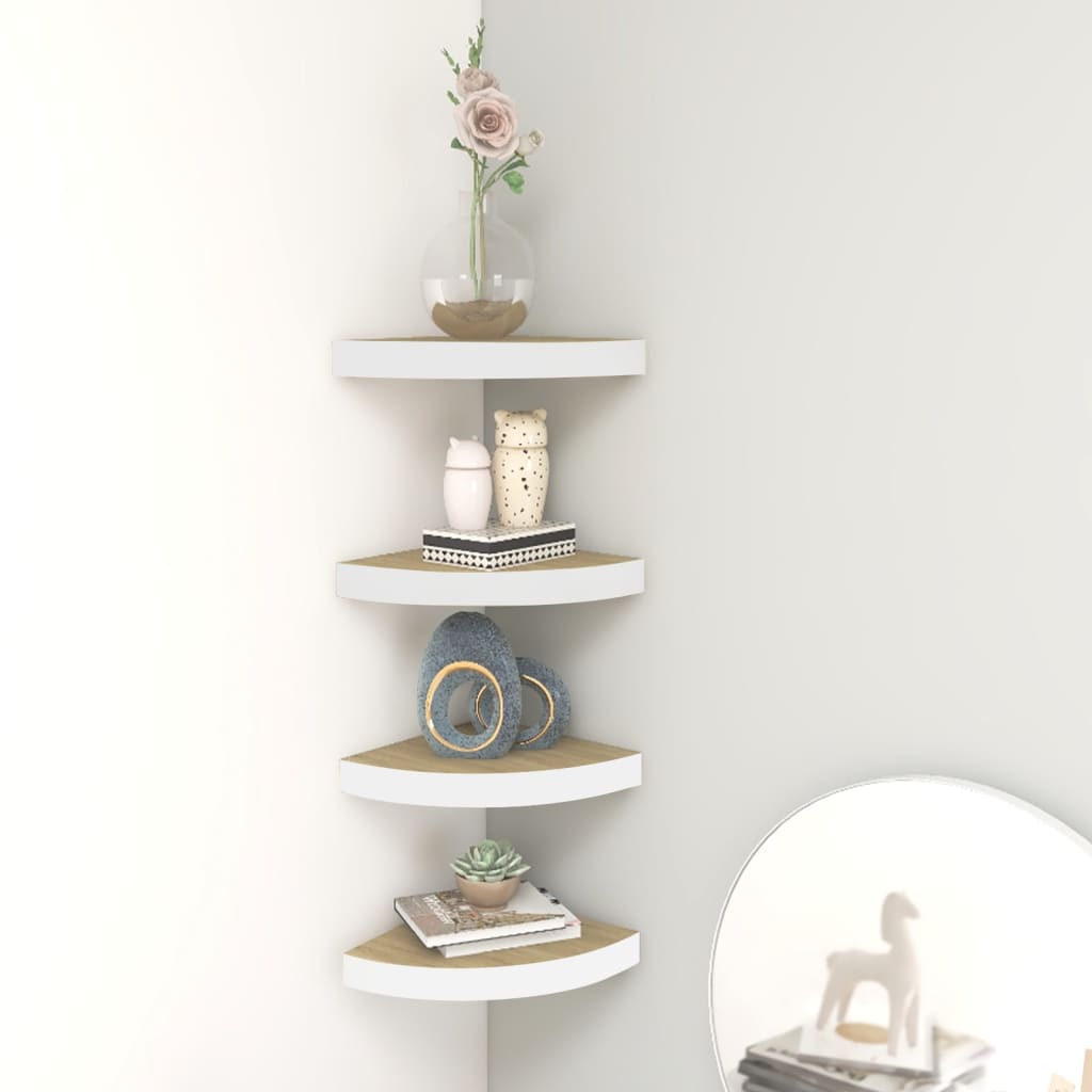 vidaXL Wall Corner Shelf Floating Corner Shelf Wall Mounted Display Shelf-44