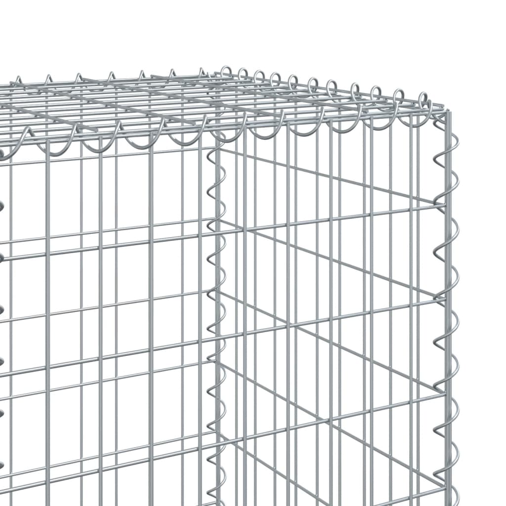 vidaXL Gabion Basket with Cover 39.4"x19.7"x39.4" Galvanized Iron-6