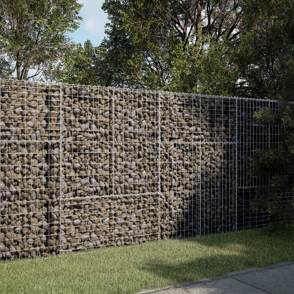 vidaXL Gabion Basket with Cover 39.4"x19.7"x39.4" Galvanized Iron-53