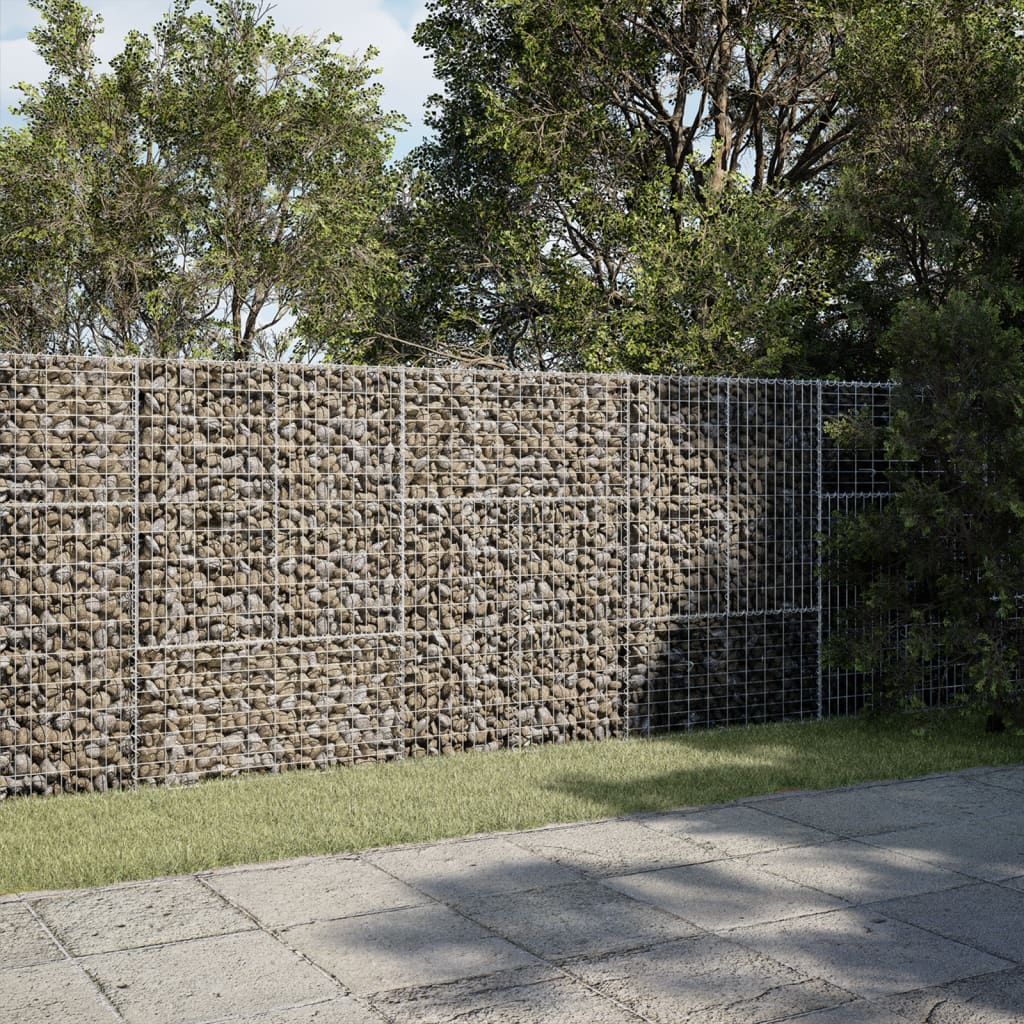vidaXL Gabion Basket with Cover 39.4"x19.7"x39.4" Galvanized Iron-49