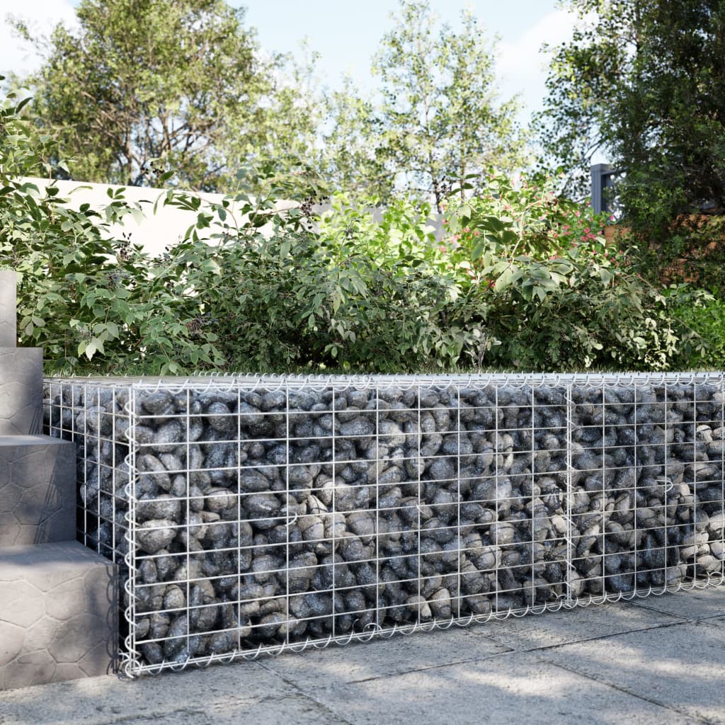 vidaXL Gabion Basket with Cover 39.4"x19.7"x39.4" Galvanized Iron-11