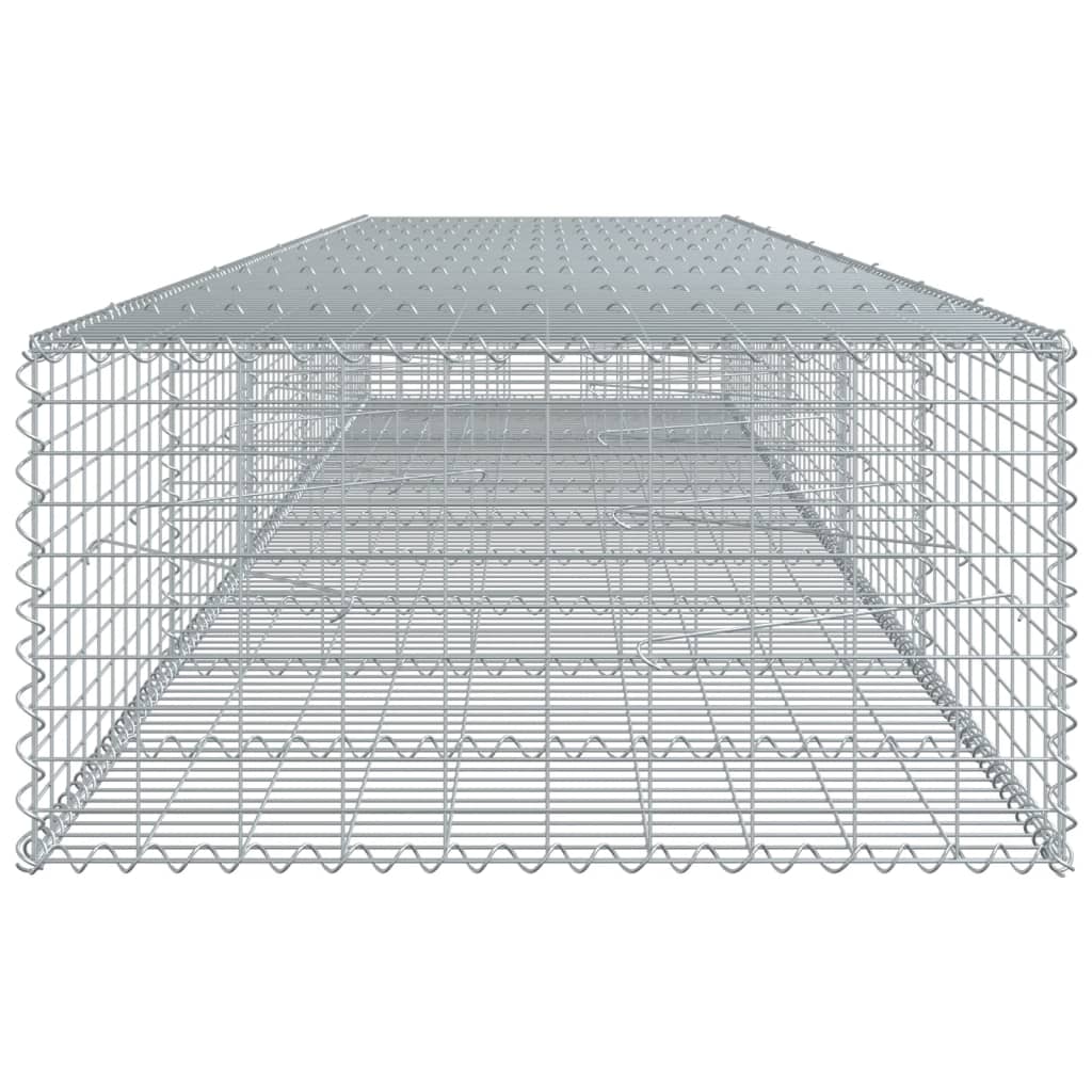 vidaXL Gabion Basket with Cover 39.4"x19.7"x39.4" Galvanized Iron-32