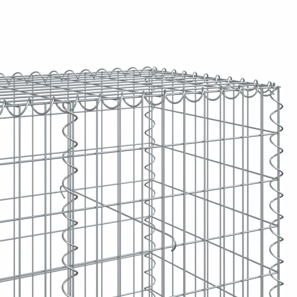 vidaXL Gabion Basket with Cover 39.4"x19.7"x39.4" Galvanized Iron-26