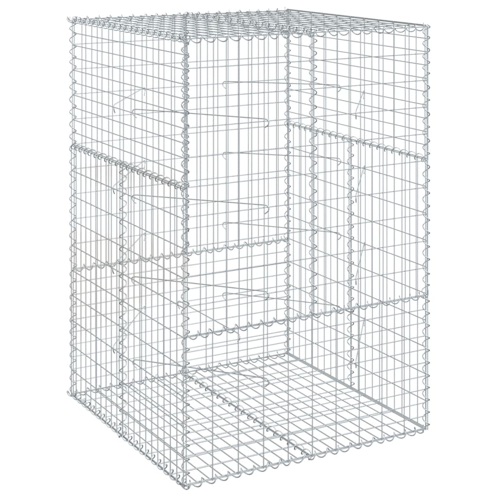 vidaXL Gabion Basket with Cover 39.4"x19.7"x39.4" Galvanized Iron-0