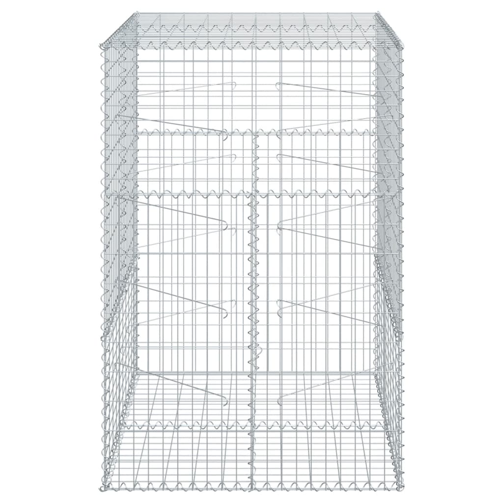 vidaXL Gabion Basket with Cover 39.4"x19.7"x39.4" Galvanized Iron-27