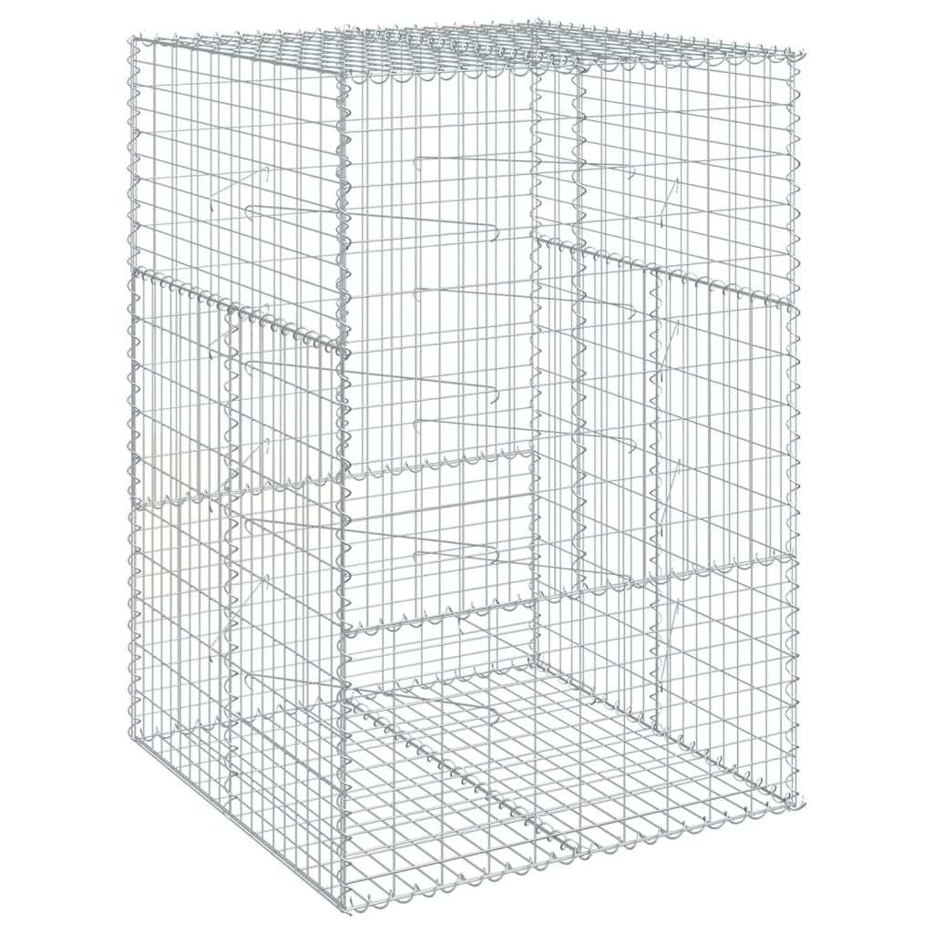 vidaXL Gabion Basket with Cover 39.4"x19.7"x39.4" Galvanized Iron-36