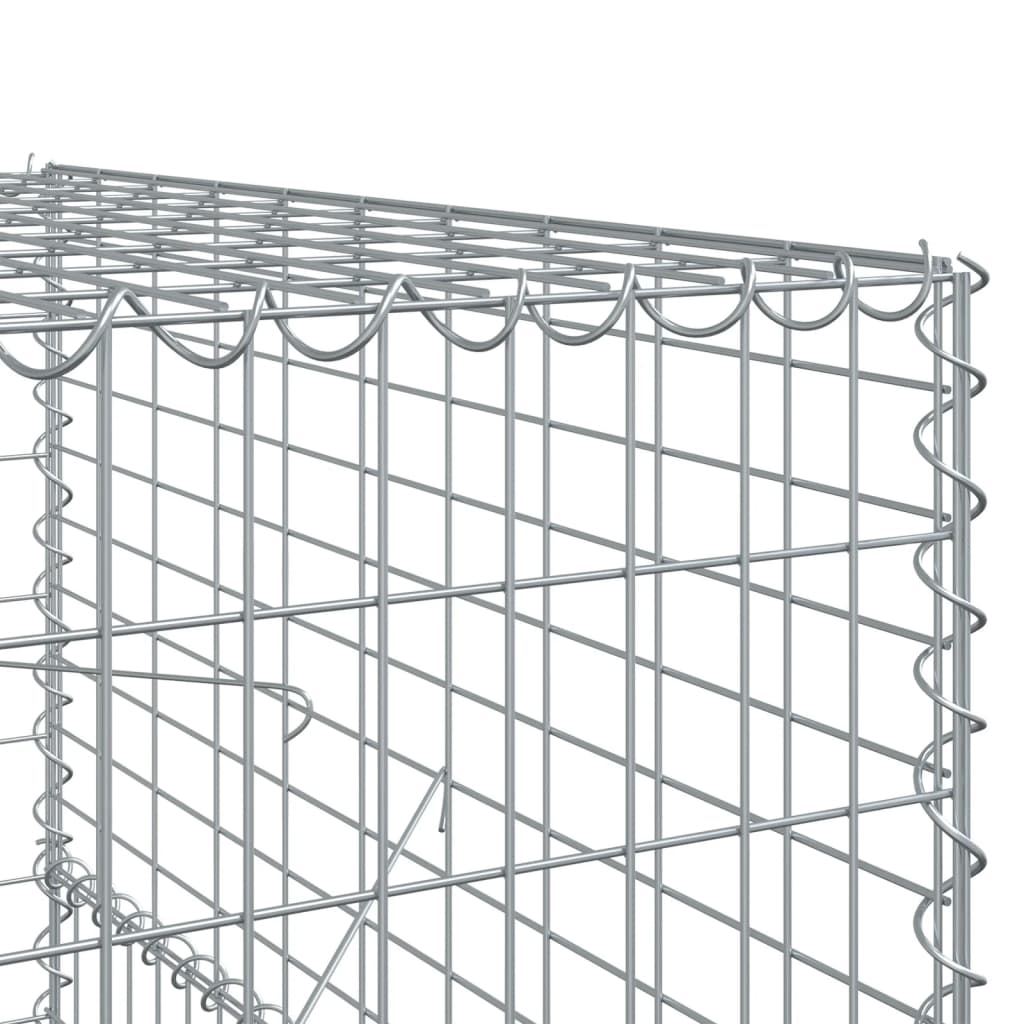 vidaXL Gabion Basket with Cover 39.4"x19.7"x39.4" Galvanized Iron-45