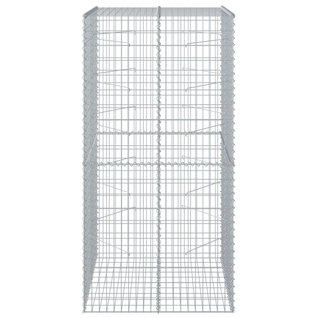 vidaXL Gabion Basket with Cover 39.4"x19.7"x39.4" Galvanized Iron-34