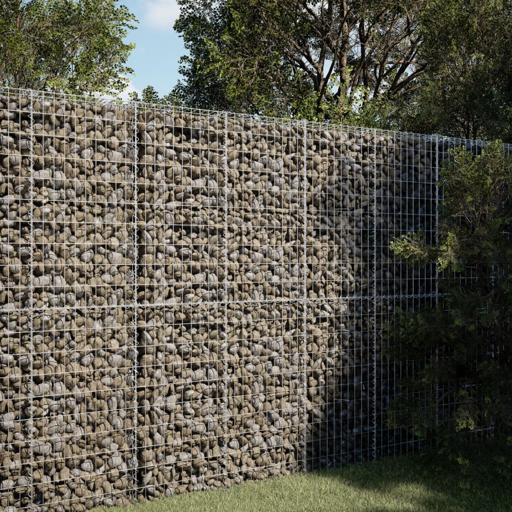 vidaXL Gabion Basket with Cover 39.4"x19.7"x39.4" Galvanized Iron-52