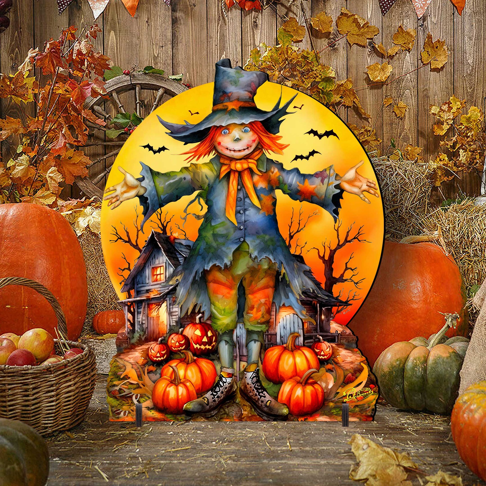 Halloween Scarecrow Freestanding Decor - Halloween Outdoor Decor by G. Debrekht - Halloween Decor- 8652798F-1