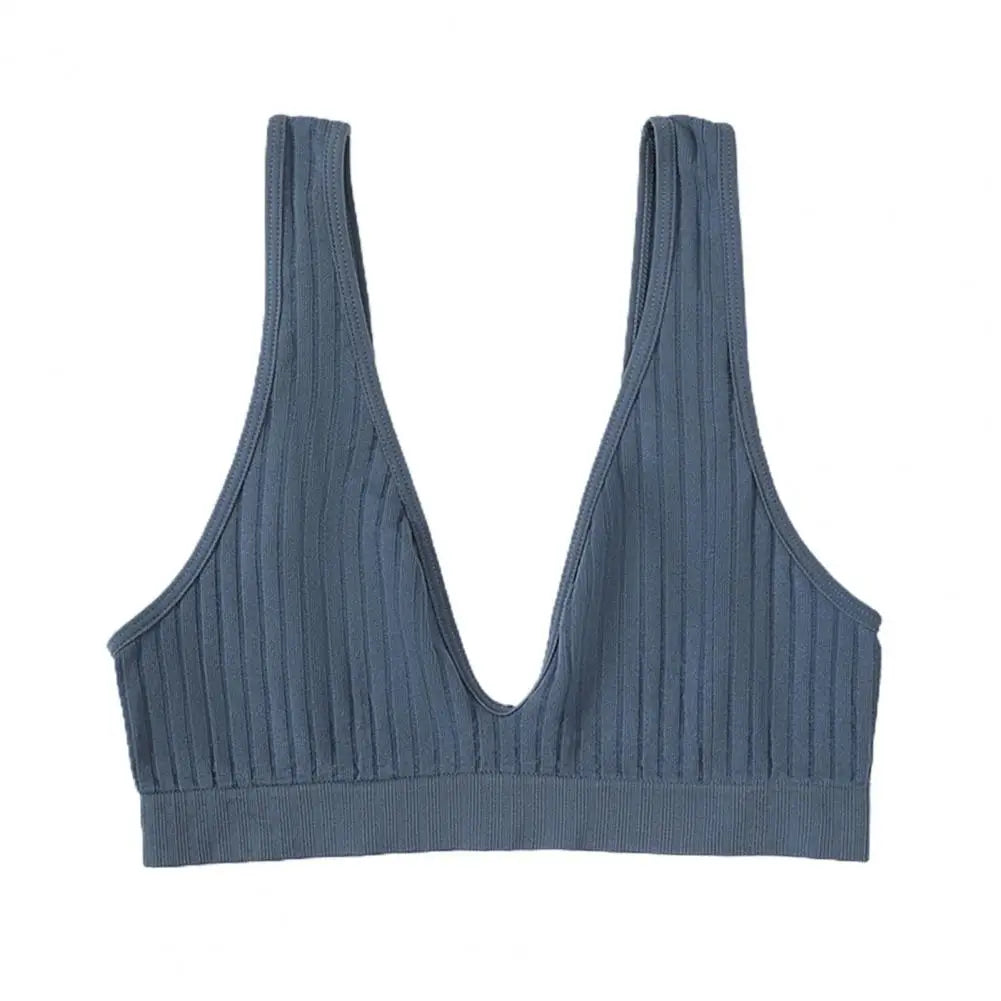 Sexy Seamless Sport Bra Bra Wire Free Rib Brassiere Women's Plunge Bralette Underwear Top Female Comfy Lingerie Small Breasts