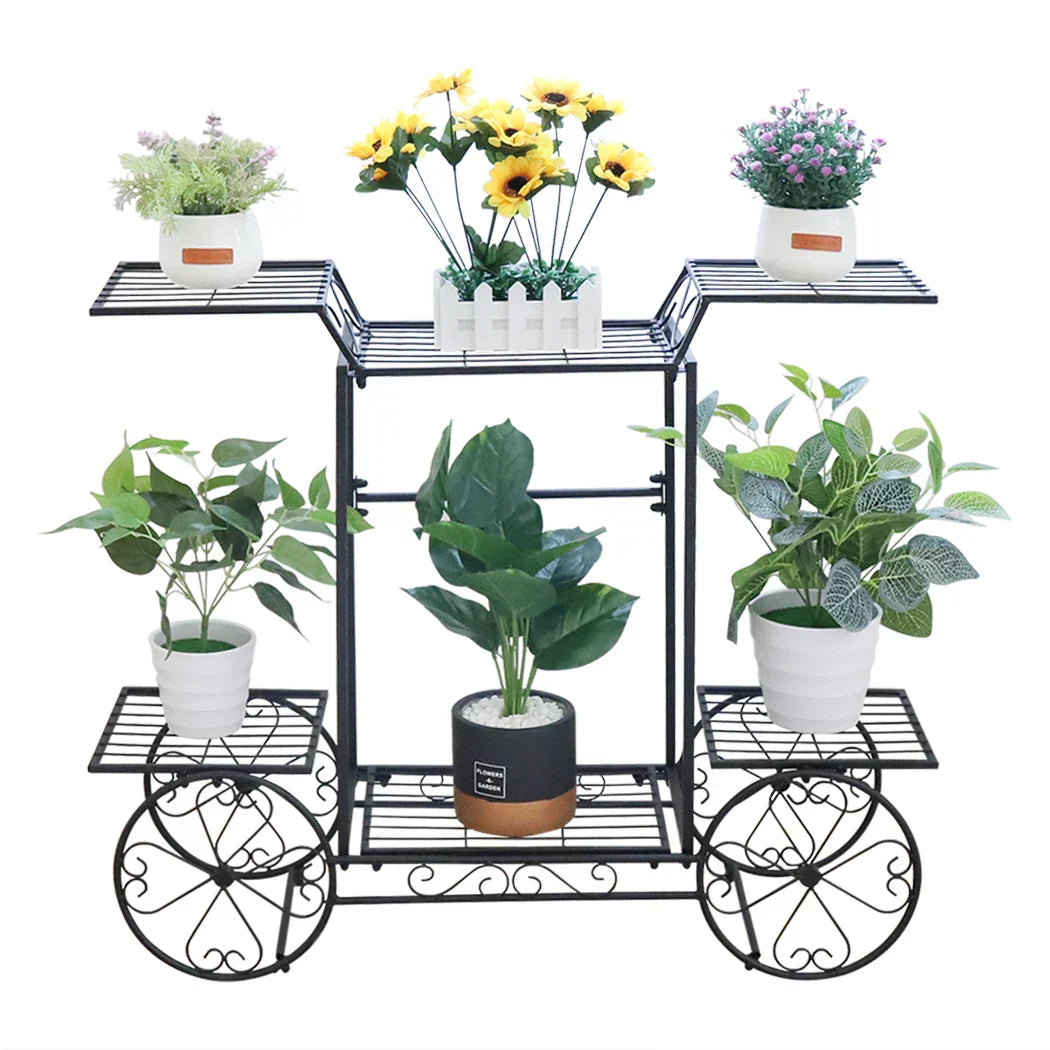 Large Metal Plant Stand Indoor 6 Tier Garden Cart-0