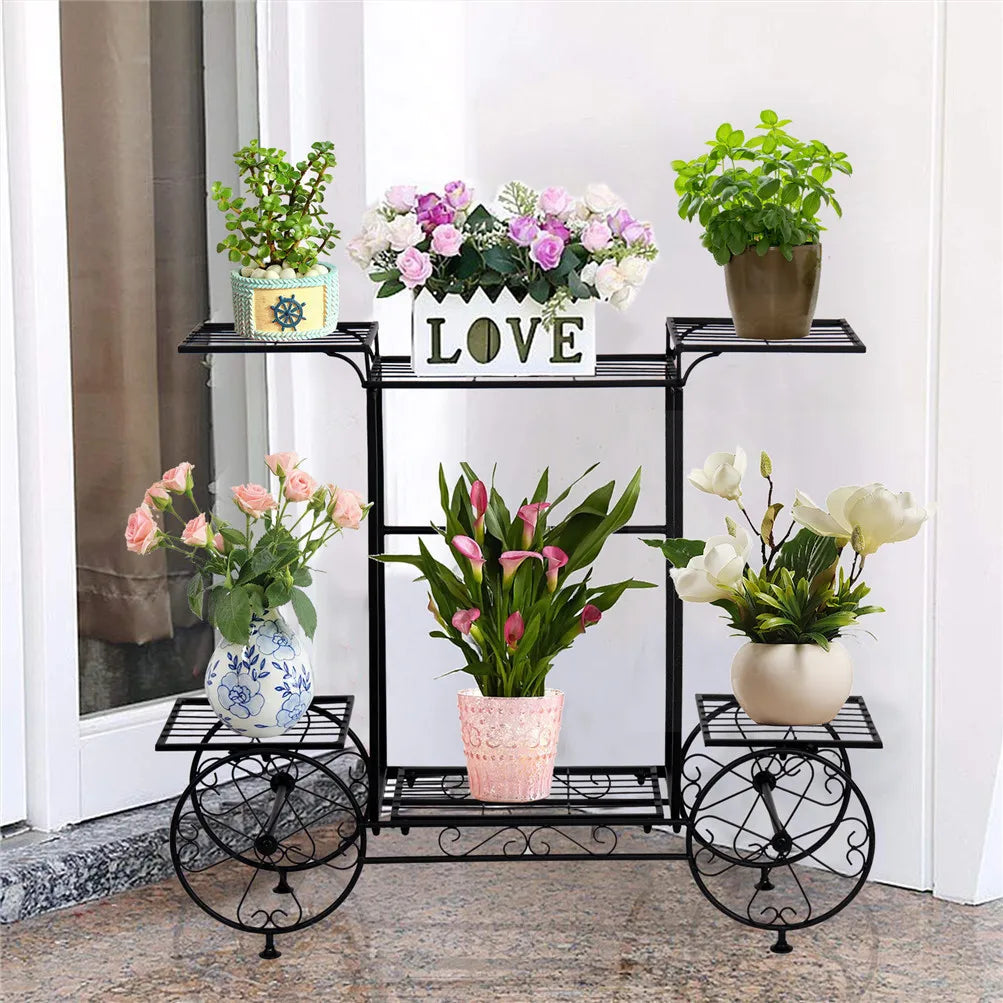 Large Metal Plant Stand Indoor 6 Tier Garden Cart-2