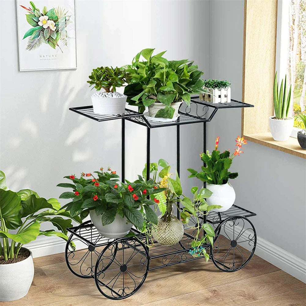 Large Metal Plant Stand Indoor 6 Tier Garden Cart-1