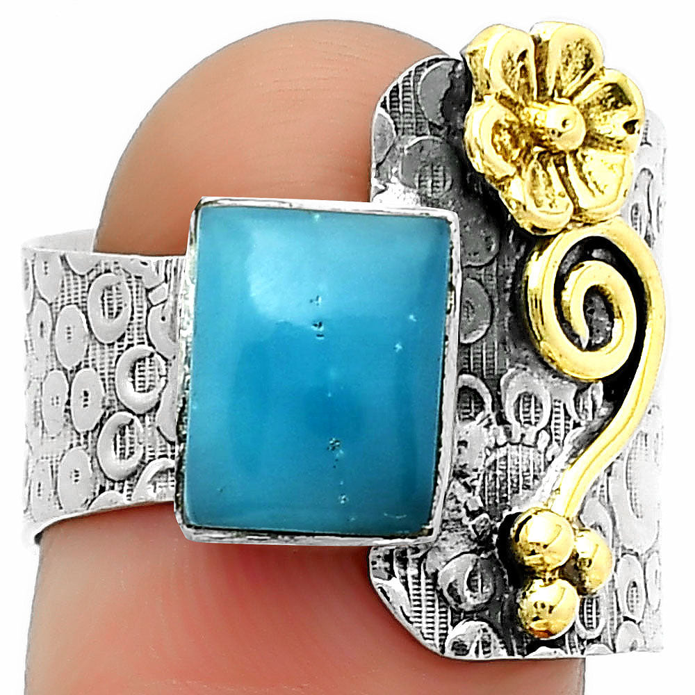 Two Tone - Natural Smithsonite Ring size-8 R-1681 SDR161327-0