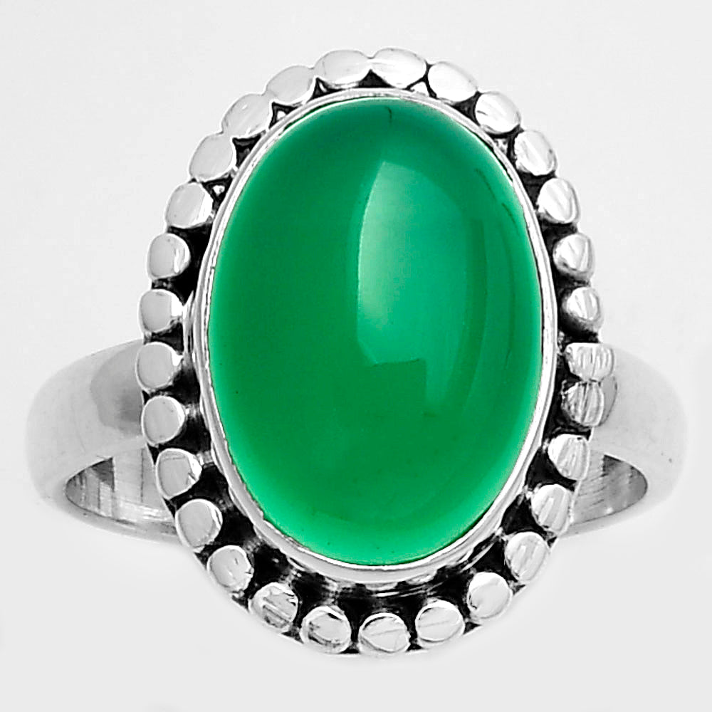 Natural Green Onyx Ring size-7.5 R-1071 SDR174553-0