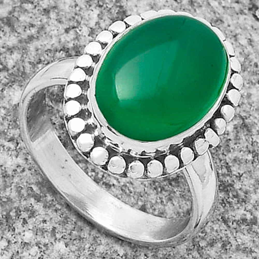 Natural Green Onyx Ring size-7.5 R-1071 SDR174553-2