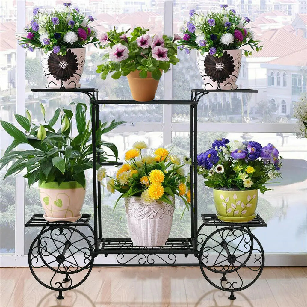 Large Metal Plant Stand Indoor 6 Tier Garden Cart-3