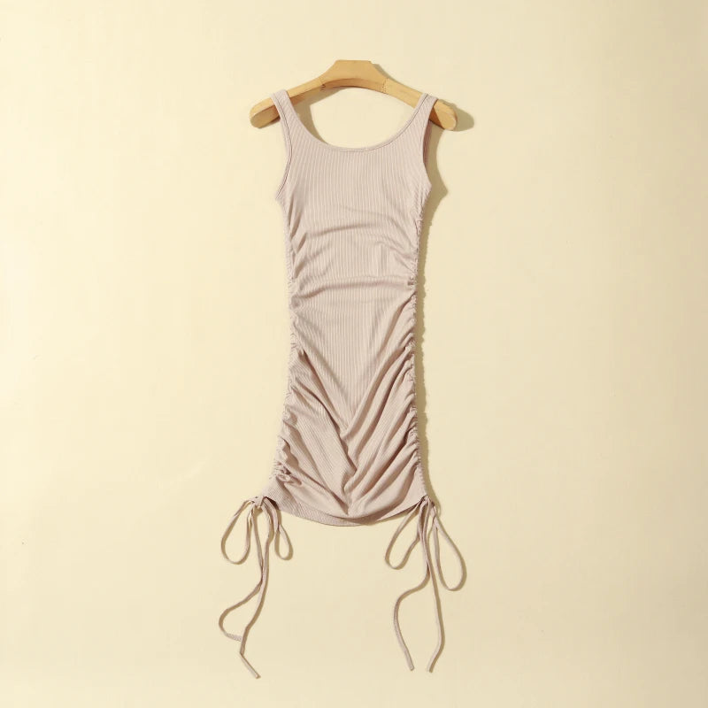 Summer Women's Pure Desire Dstring Slim Fit Wrap around Strap Dr Elastic Tight Cotton ort Skirt Dr