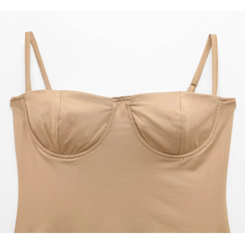 MUJER Sexy Satin Bodysuit Women Backless Bustier Top Women Sexy Outfits Lingerie Bodys for Women Sleeveless Women's Top Bodysuit